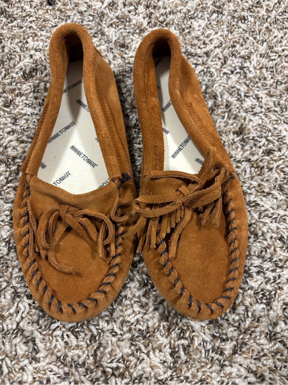 Dark tan Minnetonka moccasin size 7